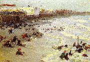 Edward Henry Potthast Prints Oil painting of Coney Island oil on canvas